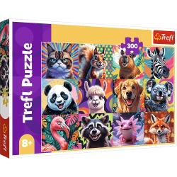 PUZZLE 300 ELEMENTÓW ZABAWNE PORTRETY ZWIERZĄT UKŁADANKA 23030 TREFL