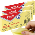 BLOCZEK KARTECZKI SAMOPRZYLEPNE OFFICE PRODUCTS ŻÓŁTY 38x51mm - 3 op.
