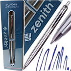 DŁUGOPIS ZENITH 60 AUTOMATYCZNY NIEBIESKI WKŁAD ASTRA ETUI SREBRNY