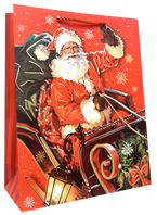 TORBA PREZENTOWA TOREBKA ŚWIĄTECZNA MIKOŁAJKI ŚWIĘTA ZŁOCONA  31x40x12 cm