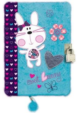 PLUSZOWY NOTES A5 KRÓLICZEK PAMIĘTNIK Z KŁÓDKĄ 96K