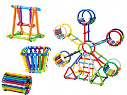 KREATYWNE KLOCKI MAŁYCH GENIUSZY PATYKI KONSTRUKCYJNE SŁOMKI 360 EL. ASKATO