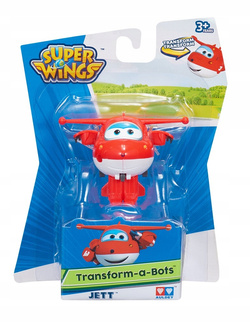 SUPER WINGS JETT DŹETEK FIGURKA TRANSFORMUJĄCA ROBOT SAMOLOT Z BAJKI 2w1 