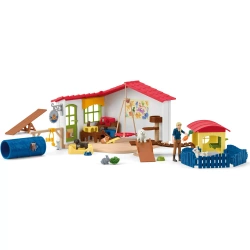 SCHLEICH FARM WORLD HOTEL DLA ZWIERZĄT Z AKCESORIAMI PIESKI ZAGRODA 42607