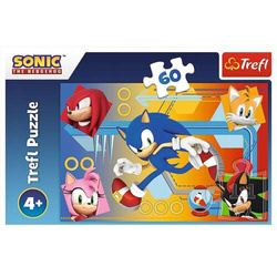 PUZZLE 60 EL SONIC THE HEDGEHOG W AKCJI UKŁADANKA DLA DZIECI TREFL 17387