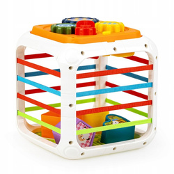 SZNURECZKOWY SORTER KSZTAŁTÓW KOSTKA SENSORYCZNA ROZWIJAJĄCA MOTORKĘ DUMEL