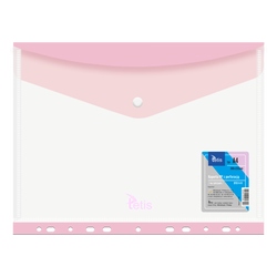 TECZKA KOPERTOWA A4 NA ZATRZASK NAPĘ Z EUROPERFORACJĄ PP RÓŻOWA TETIS