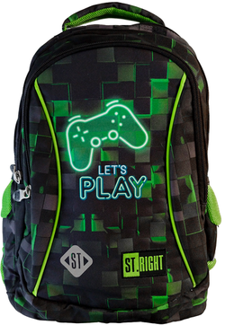 PLECAK SZKOLNY ST.RIGHT BP-26 PIXEL GRA DARK GAME