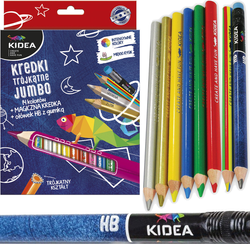 KREDKI OŁÓWKOWE JUMBO GRUBE 14 KOL + 2 KIDEA