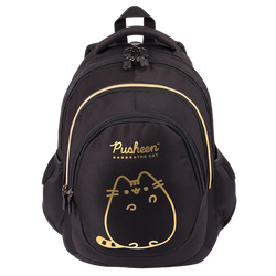 PUSHEEN PLECAK SZKOLNY TORNISTER PIÓRNIK WOREK CZARNY ZŁOTY KOTEK 3w1