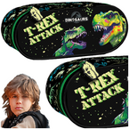 PIÓRNIK SZKOLNY SASZETKA USZTYWNIONA TUBA DERFORM DINOZAUR T-REX Z KLAPKĄ