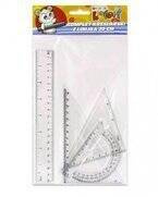 ZESTAW KREŚLARSKI GEOMETRYCZNY LINIJKA 20CM KOLORI