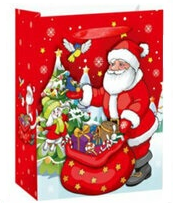 TORBA PREZENTOWA TOREBKA ŚWIĄTECZNA MIKOŁAJKI ŚWIĘTA  26 x 32 x 20 cm 