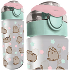 BIDON BUTELKA NA WODĘ PUSHEEN MINT KOTEK 500ml PRAKTYCZNY DO SZKOŁY