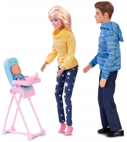 LALKA NATALIA RODZICE Z DZIDZIUSIEM KEN KARMIENIE