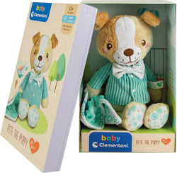 PLUSZAK MASKOTKA PIESEK Z KOCYKIEM MIĘKKA ZABAWKA SENSORYCZNA CLEMENTONI