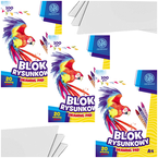 BLOK RYSUNKOWY BIAŁY A4 ASTRA 20 KARTEK 100g SZKOLNY PLASTYKA - 3 sztuki