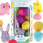 KLOCKI SENSORYCZNE LALABOOM KULKO-KLOCKI 24 EL. ZWIERZĄTKA MONTESSORI 61715