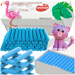 PLASTELINA W LASECZKACH SZKOLNA MONA ELASTYCZNA MAJEWSKI JASNONIEBIESKA 1kg