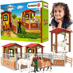 SCHLEICH FARM WORLD WIZYTA W OTWARTEJ STAJNI KONIE BOKSY FIGURKI 72116