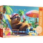 PUZZLE 100 ELEMENTÓW PSY CORGI NA PLAŻY UKŁADANKA DLA DZIECI TREFL 16536