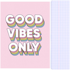 ZESZYT A5 KRATKA 60 KARTEK SZKOLNY LAMINOWANA OKŁADKA GOOD VIBES GIMBOO