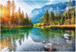 PUZZLE 1500 ELEMENTÓW U PODNÓŻA ALP NIEMCY KRAJOBRAZ WIDOK GÓRY TREFL 26193