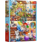 PUZZLE 2x500 ELEMENTÓW SZTUKA MALOWANIA STUDIO KOTY UKŁADANKA 37530 TREFL