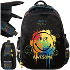 PLECAK SZKOLNY MŁODZIEŻOWY PREMIUM USZTYWNIANY PASO SMILEY WORLD EMOJI