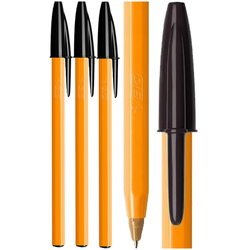 DŁUGOPIS BIC ORANGE FINE 0,8mm Z ZATYCZKĄ ORYGINALNY CZARNY - 3 sztuki