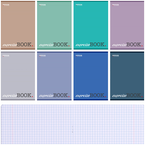 ZESZYT A5 KRATKA 60 KARTEK SZKOLNY LAMINOWANA OKŁADKA OFFICE - 8 sztuk