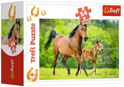 PUZZLE 54 MINI ŚWIAT KONI KONIKI KONIE KIESZONKOWE UKŁADANKA TREFL 19725