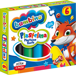 PLASTELINA SZKOLNA OKRĄGŁA BAMBINO 6 KOLORÓW MAJEWSKI - 3 opak.