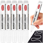 MARKER KREDOWY BIAŁY DO TABLIC SZKŁA TOMA OKRĄGŁY 4,5mm ZMYWALNY - 5 szt.