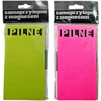 KARTECZKI SAMOPRZYLEPNE PILNE Z MAGNESEM 75x150mm 51K NEON - 2 sztuki
