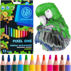 KREDKI OŁÓWKOWE ASTRA JUMBO SZKOLNE OKRĄGŁE 12 INTENSYWNYCH KOLORÓW PIXEL