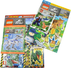 LEGO JURASSIC WORLD DINOZAURY GAZETKI 2 MAGAZYNY + 2 FIGURKI DO ZBUDOWANIA