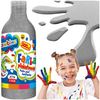 FARBA PLAKATOWA SZKOLNA BAMBINO 500 ml W BUTELCE MAJEWSKI SREBRNA
