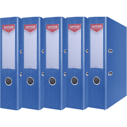 SEGREGATOR A4/75mm OFFICE PRODUCTS Z DŹWIGNIĄ PP NIEBIESKI 5 SZTUK