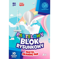 BLOK RYSUNKOWY PASTELOWY KOLOROWY ASTRA A4 10 KARTEK 80g SZKOLNY - 2 sztuki