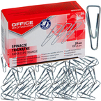 SPINACZE BIUROWE TRÓJKĄTNE OFFICE PRODUCTS 28mm SREBRNE 100 SZTUK