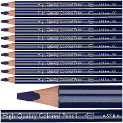 KREDKA ASTRA TRÓJKĄTNA OŁÓWKOWA JUMBO GRUBA W DREWNIE GRANATOWA - 10 szt.