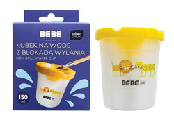 KUBEK NIEKAPEK NA WODĘ DO FARB Z BLOKADĄ WYLANIA 150ml BB FRIENDS - 3 szt.