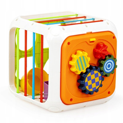 SZNURECZKOWY SORTER KSZTAŁTÓW KOSTKA SENSORYCZNA ROZWIJAJĄCA MOTORKĘ DUMEL