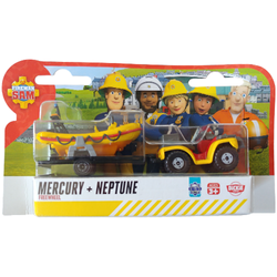 STRAŻAK SAM MERCURY I NEPTUNE STRAŻ POŻARNA DICKIE QUAD Z PRZYCZEPĄ PONTON