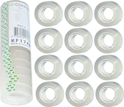 TAŚMA BIUROWA Q-CONNECT KLEJĄCA TRANSPARENTNA 12 mm x 10 m - 12 sztuk