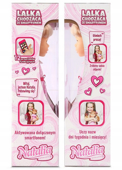 LALKA INTERAKTYWNA CHODZĄCA ZE SMARTFONEM EDUKACYJNA NATALIA MÓWI PL ANG