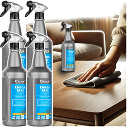 CLINEX DELOS MAT PIELĘGNACJA MEBLI 1L ODTŁUSZCZA ANTYSTATYCZNY - 4 szt.