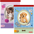 NOTES SZKOLNY KLEJONY A6 46 KARTEK KRATKA ZWIERZĘTA PETS HERLITZ - 2 sztuki