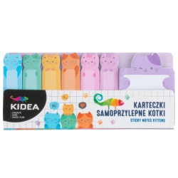 ZAKŁADKI KARTECZKI INDEKSUJĄCE KOTKI SAMOPRZYLEPNE 7 KOLORÓW KIDEA